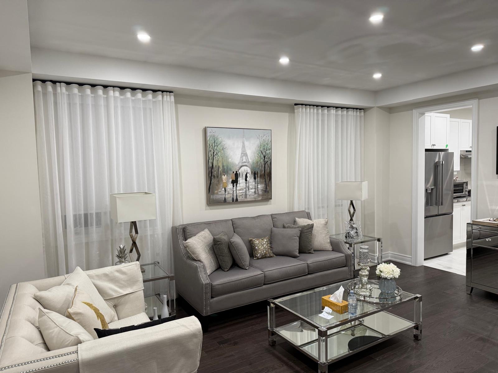 GTA luxury living room sheer drapery and window coverings