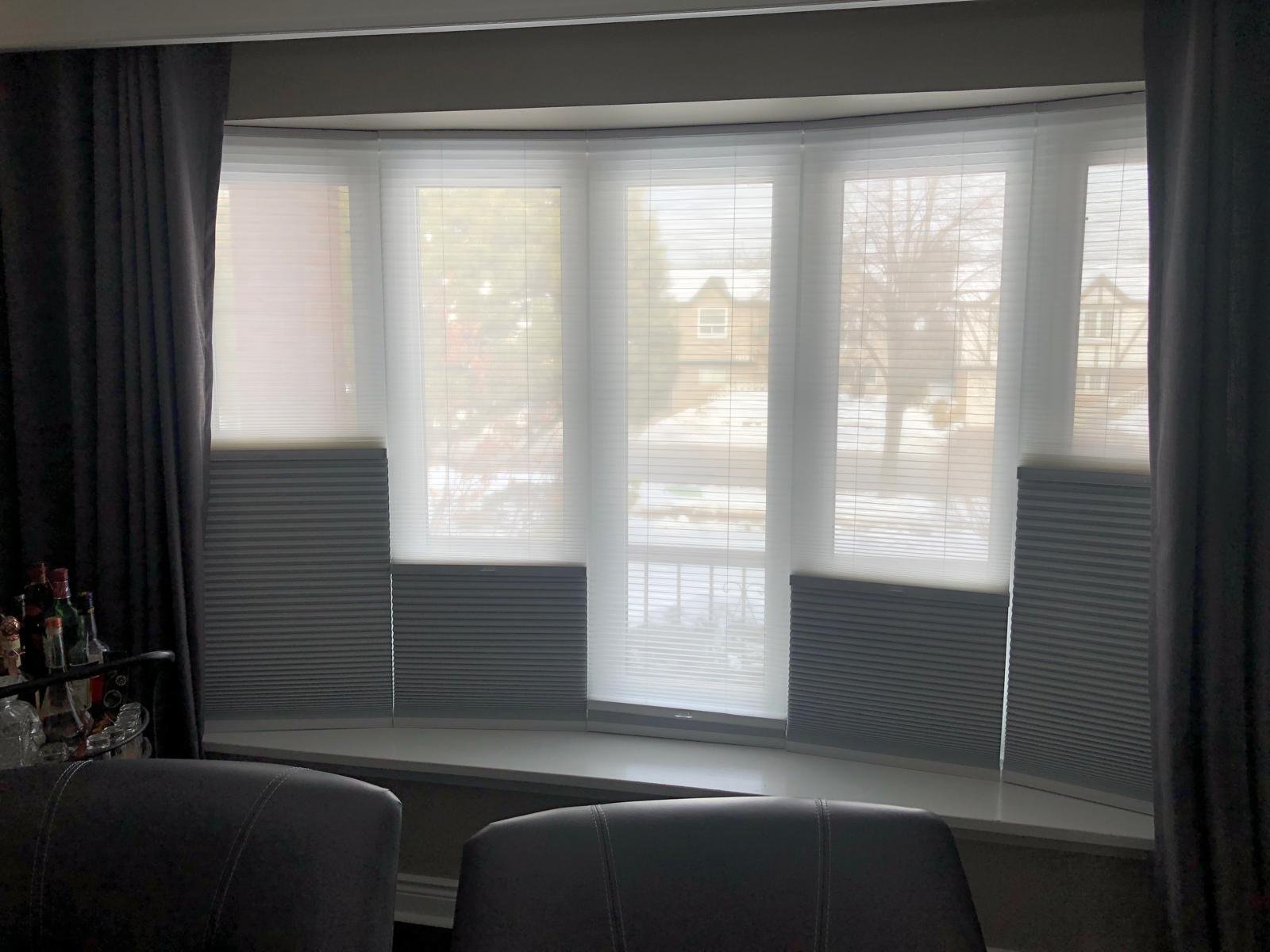 Toronto living room zebra shades and custom window coverings by Star Window Fashion