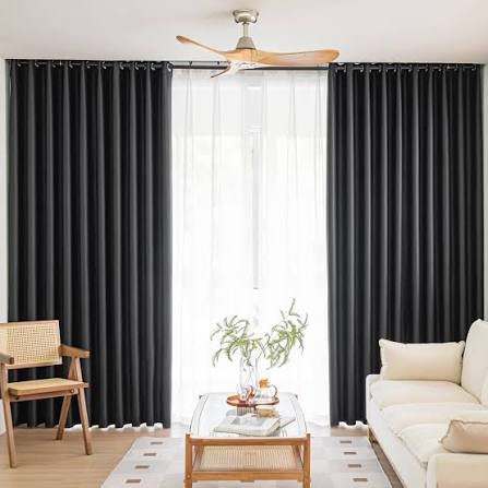Blackout drapery for a bedroom