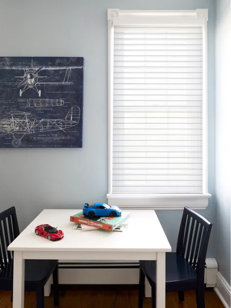 Serenity shades with sheer appearance and adjustable bands