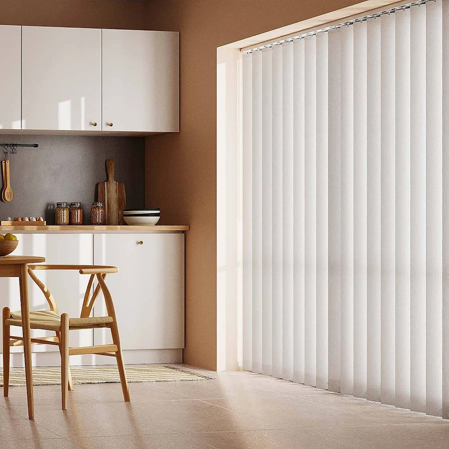 Vertical blinds for a patio door