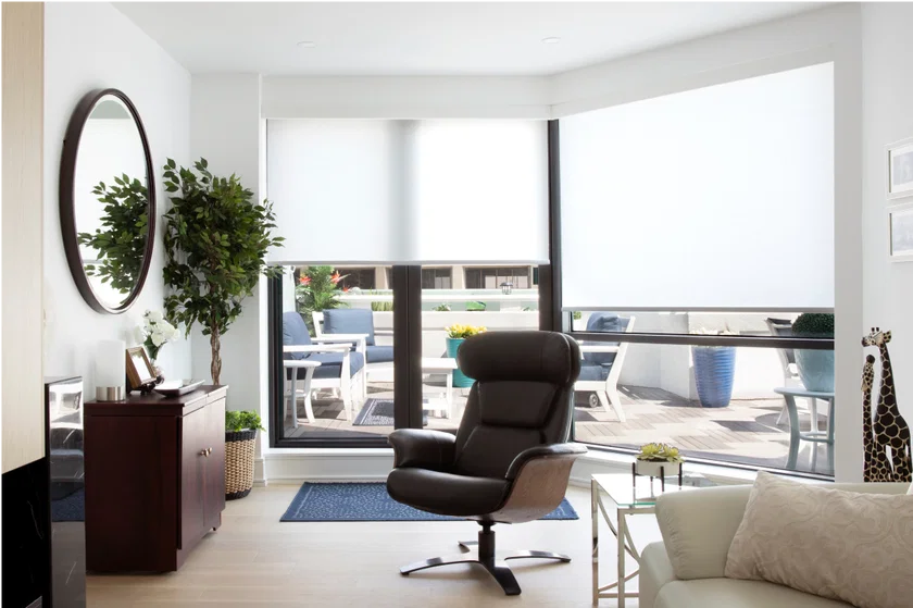 Solar shades reducing glare and UV exposure
